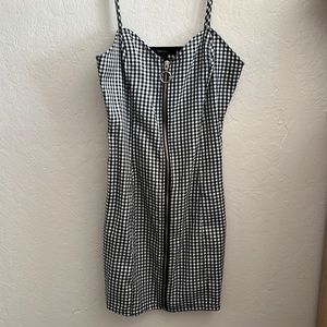 Checkered zip-up dress